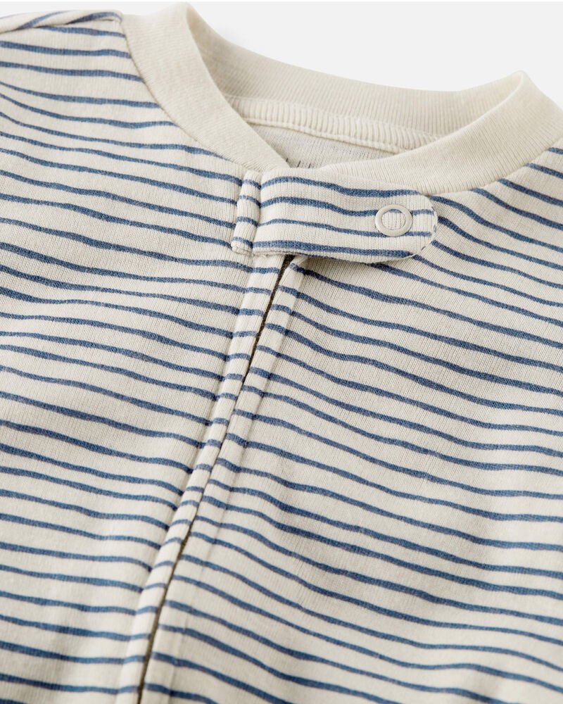 Baby Organic Cotton Sleeper Pyjamas in Stripes - Image 2