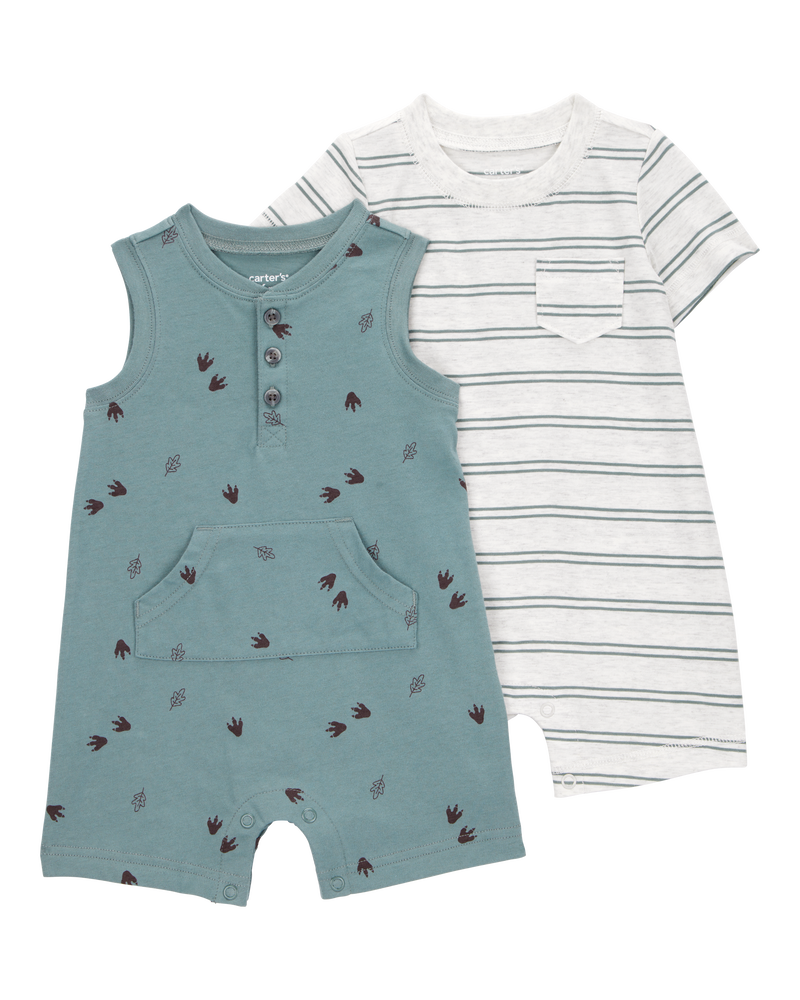 Baby 2-Pack Striped Romper Set