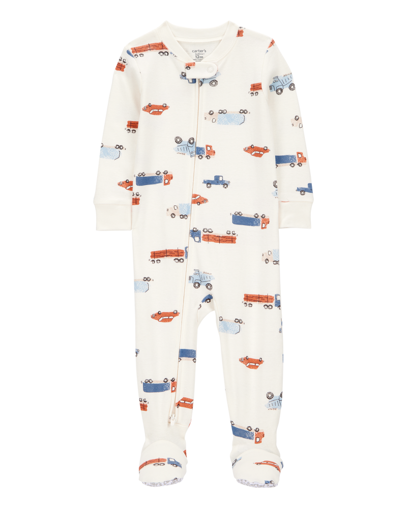 Baby Boy 1-Piece Car Print 100% Snug Fit Cotton Footie Pyjamas